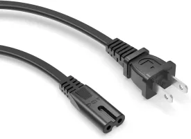3 ft AC Power Cord Cable Fit for Sony PS5 PS4 PS3 PlayStation 5 4 3, Xbox Series X/S, Xbox One X/S, TV, Printer, Monitor, Speaker Universal 2 Prong Replacement - (ETL Listed Cable)