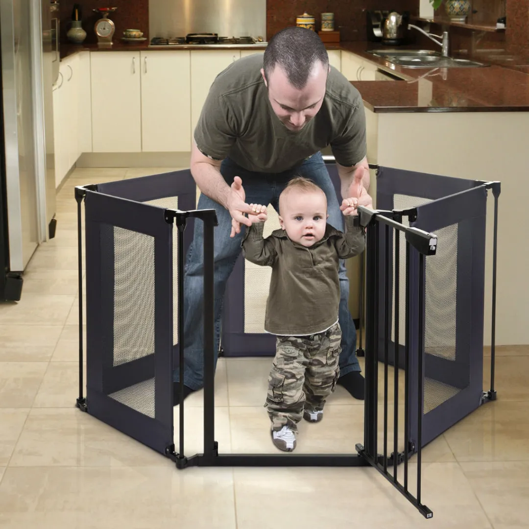 Brooklyn Converta Play-Pen Gate with Mesh Sides - Black/Grey