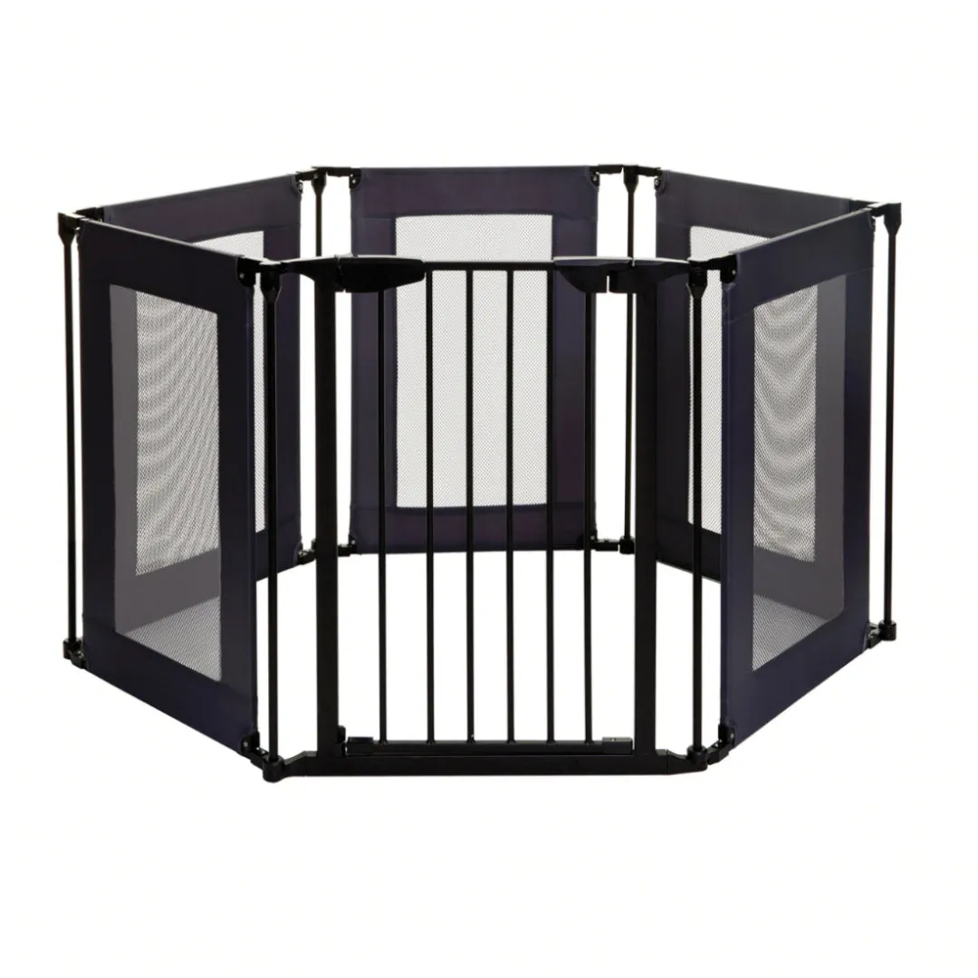 Brooklyn Converta Play-Pen Gate with Mesh Sides - Black/Grey