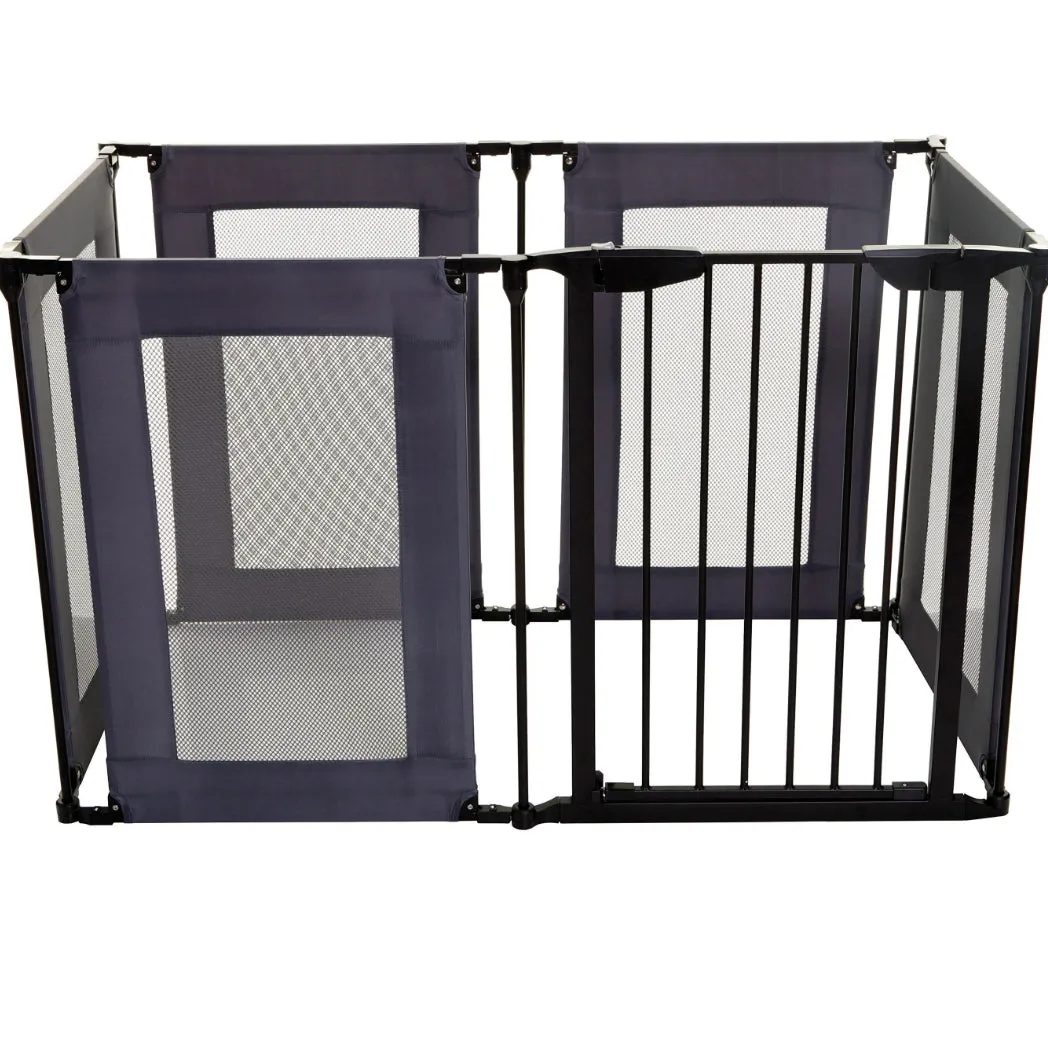 Brooklyn Converta Play-Pen Gate with Mesh Sides - Black/Grey