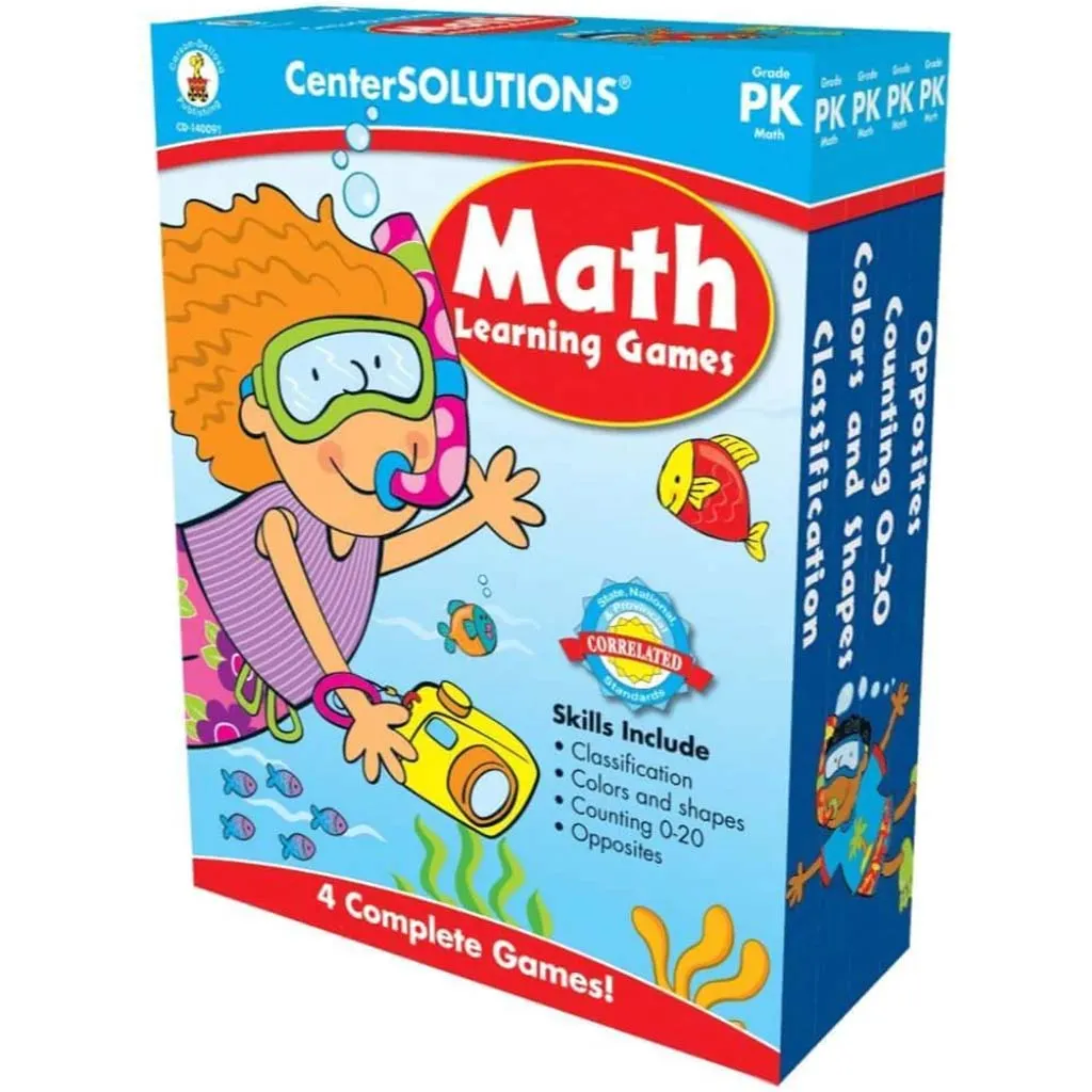 Center Solution Math Games Learning Cards