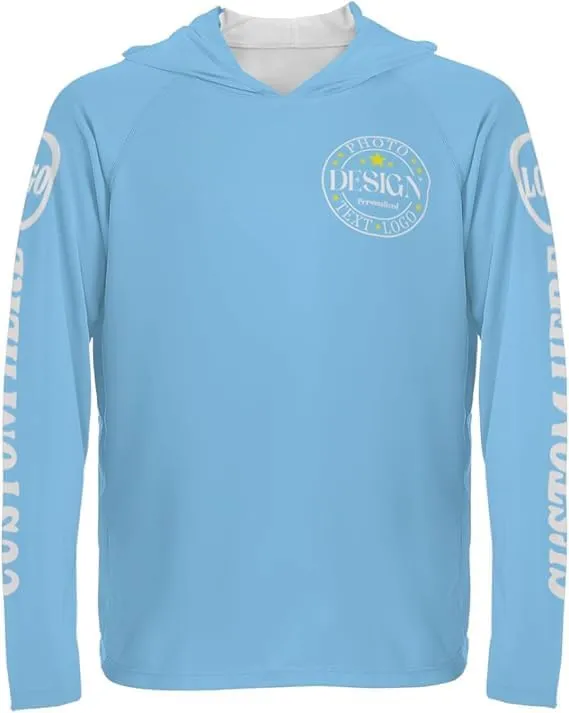 Custom Personalized Sun Protection Hoodie UV Shirt for Men Women, Customized UPF 50  Long Sleeve Tshirts Gifts