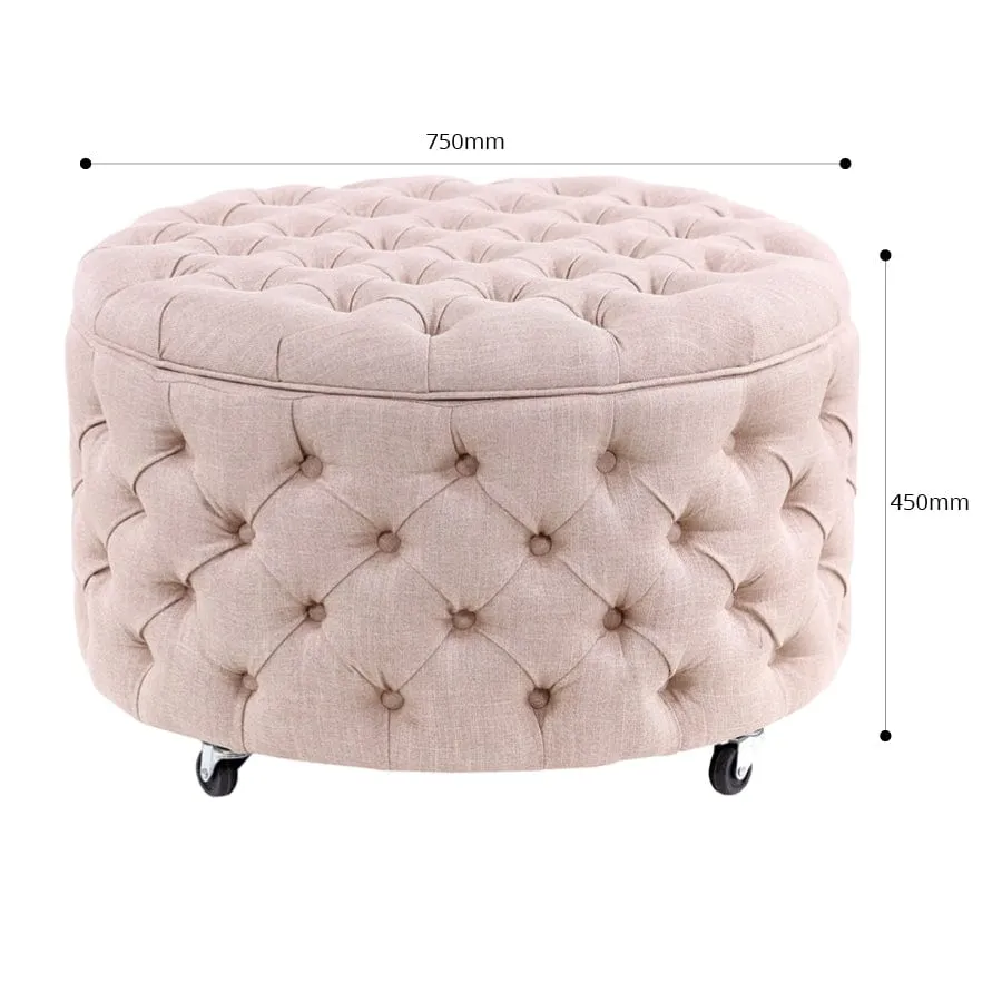Emma Storage Ottoman Large 75cm Dusty Pink