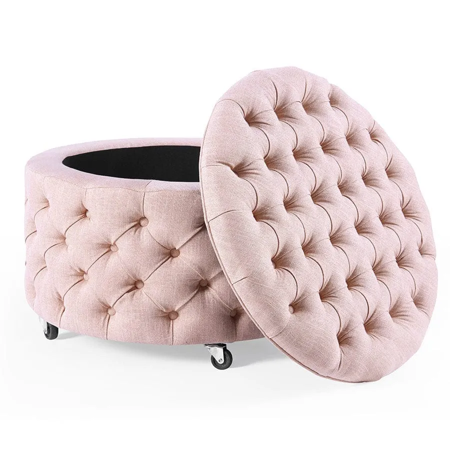 Emma Storage Ottoman Large 75cm Dusty Pink