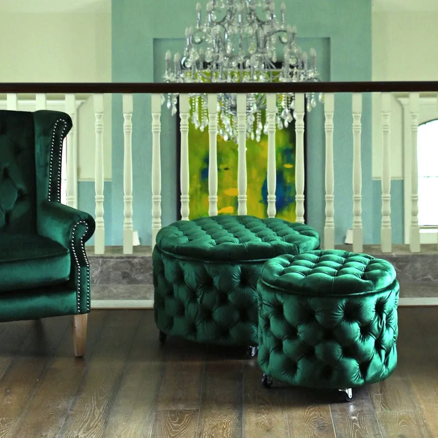 Emma Storage Ottoman Large 75cm Emerald