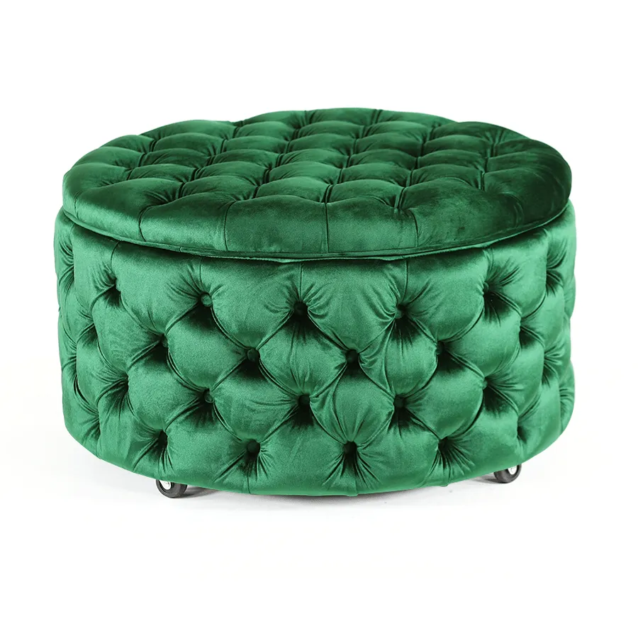 Emma Storage Ottoman Large 75cm Emerald