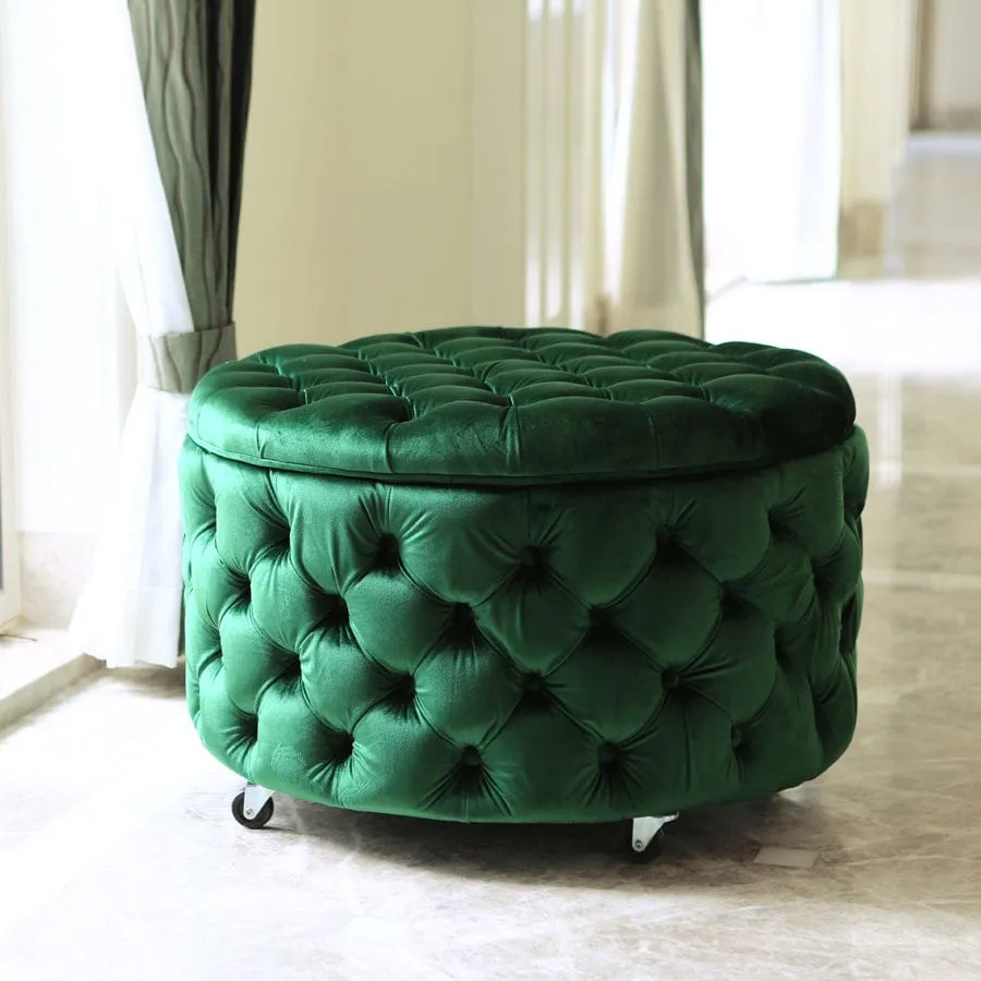 Emma Storage Ottoman Large 75cm Emerald