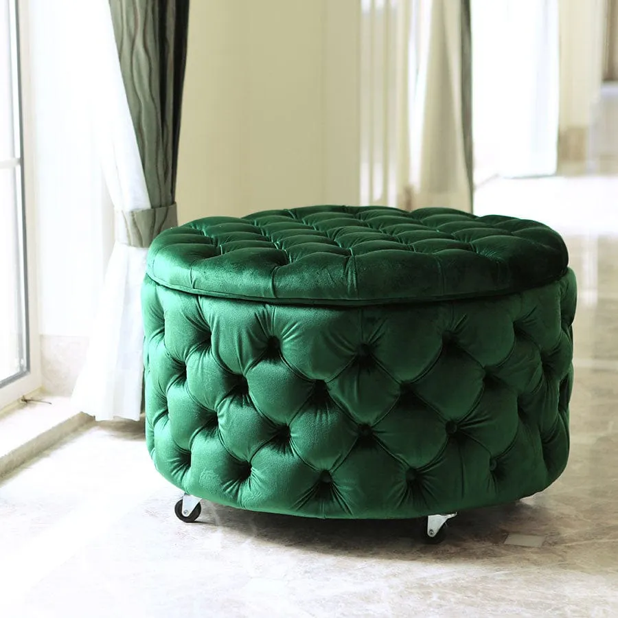 Emma Storage Ottoman Large 75cm Emerald