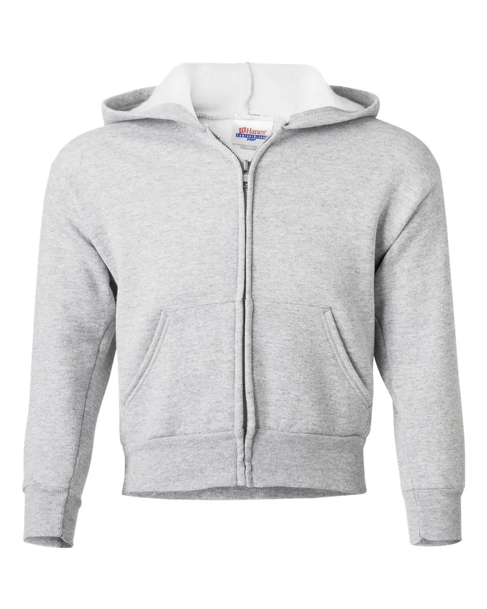 Hanes Girls Comfortblend EcoSmart Full-Zip Hooded Sweatshirt, XS, Ash