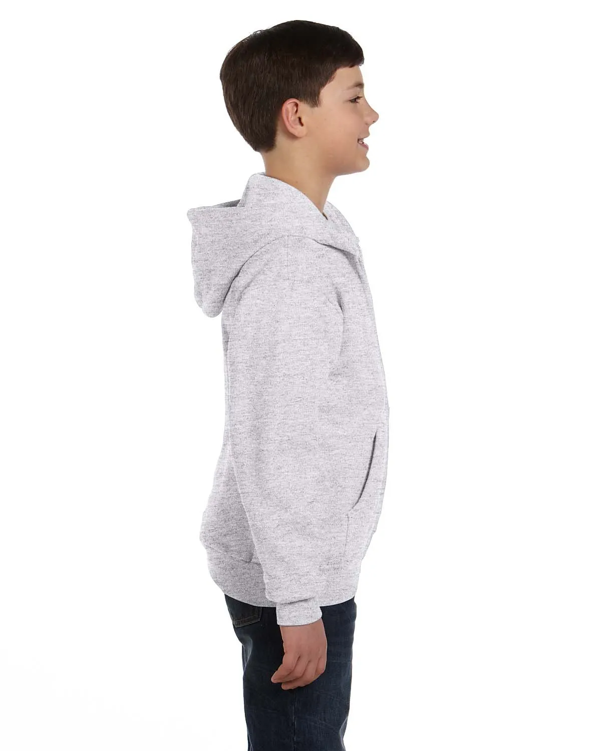 Hanes Girls Comfortblend EcoSmart Full-Zip Hooded Sweatshirt, XS, Ash