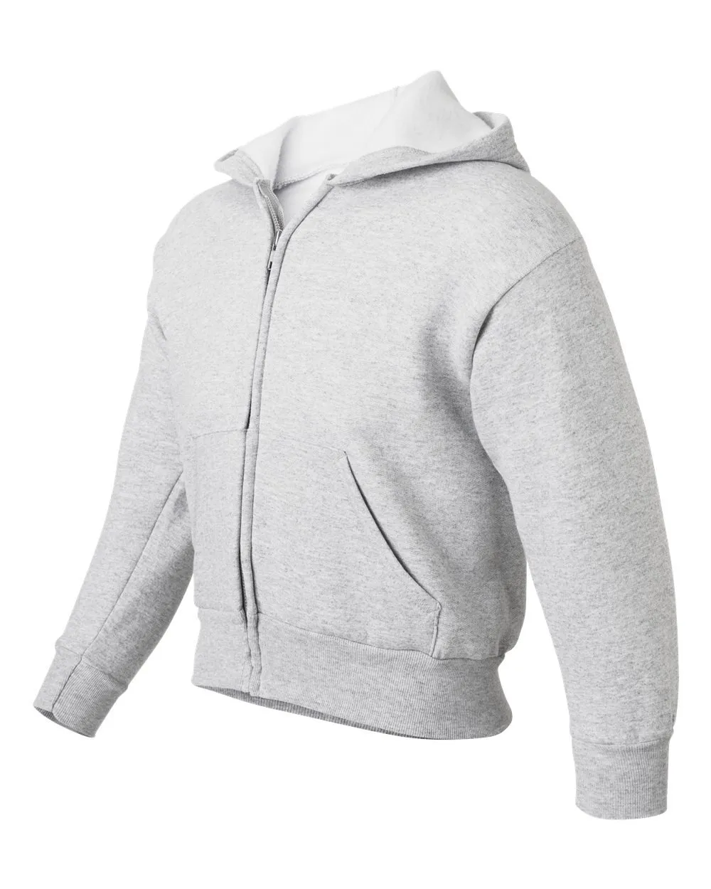 Hanes Girls Comfortblend EcoSmart Full-Zip Hooded Sweatshirt, XS, Ash