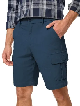 JMIERR Mens Cargo Shorts Corduroy Casual Elastic Waist Lightweight Outdoor Hiking Work Short