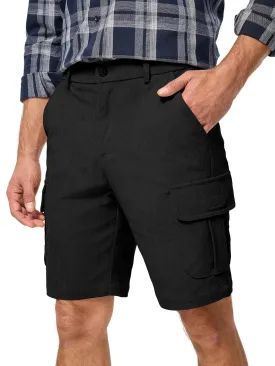 JMIERR Mens Cargo Shorts Corduroy Casual Elastic Waist Lightweight Outdoor Hiking Work Short