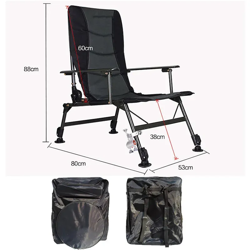 LightenUp Stable Chair Outdoor Folding Armchair Anti-slip For Camping And Picnic Wear Resistant Back Fishing Chair Fish Supplies