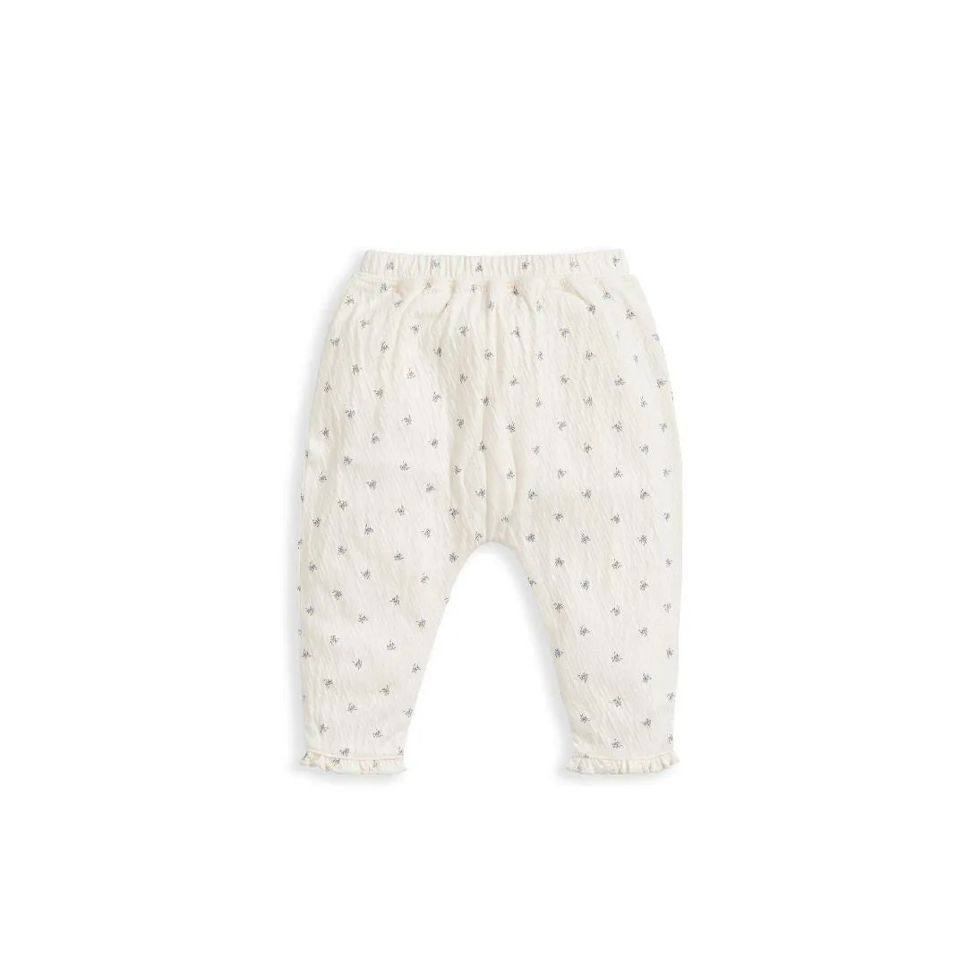 Mamas and Papas Blue Floral Top, Print Pants & Bib - 3 Piece Set