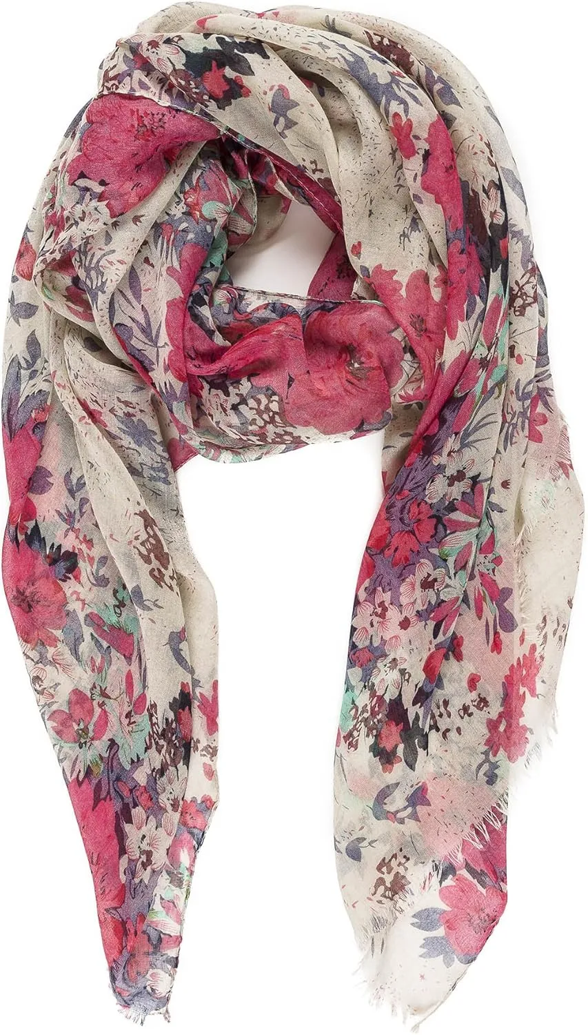 MELIFLUOS DESIGNED IN SPAIN Scarf for Women Lightweight Floral Flower Scarves for Summer Fall Shawl Wrap