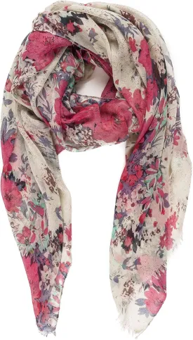 MELIFLUOS DESIGNED IN SPAIN Scarf for Women Lightweight Floral Flower Scarves for Summer Fall Shawl Wrap