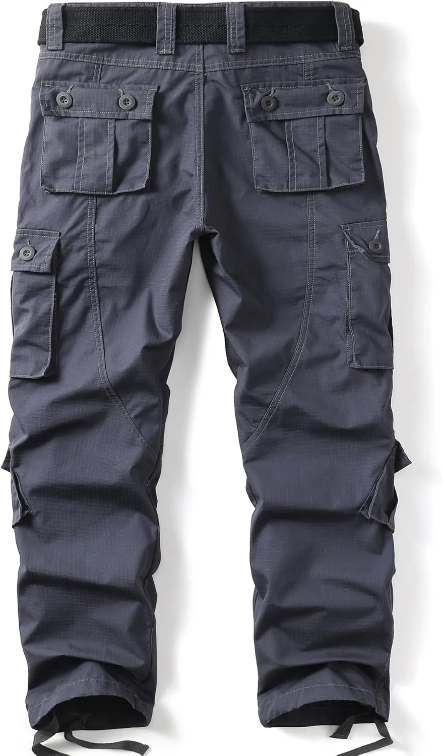 Men's Camo Cargo Work Pants Ripstop Lightweight Wild Army Military BDU Outdoor Trousers with 8 Pocktets (No Belt)
