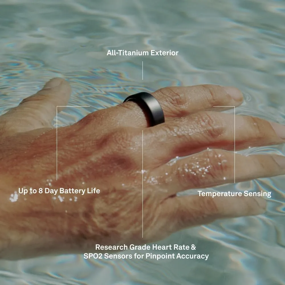Oura Ring 4 - Brushed Silver - Size 10 - Smart Ring - Size First with Oura Ring 4 Sizing Kit - Sleep Tracking Wearable - Heart Rate - Fitness Tracker - Up to 8 Days of Battery Life