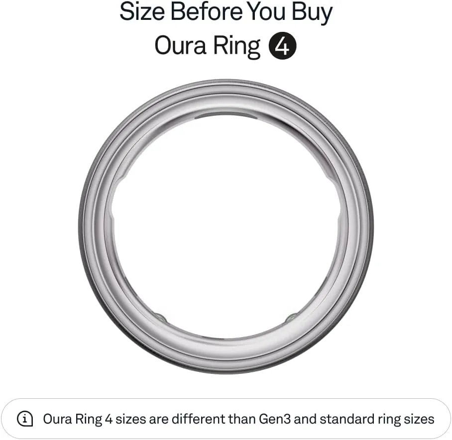 Oura Ring 4 - Brushed Silver - Size 10 - Smart Ring - Size First with Oura Ring 4 Sizing Kit - Sleep Tracking Wearable - Heart Rate - Fitness Tracker - Up to 8 Days of Battery Life