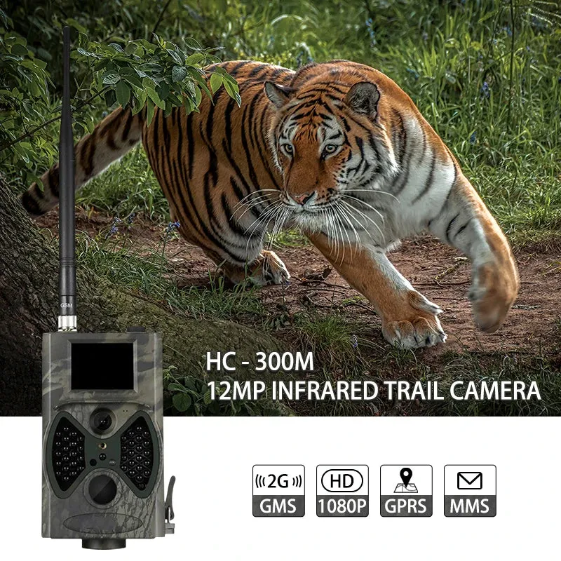 Outdoor 2G HC300M 1080P Cellular Trail Cameras Wild Trap Game Night Vision Hunting Security Wireless Waterproof Motion Activated