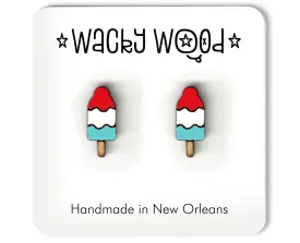 Popsicle Earrings Bomb Pop Earrings Food stud earrings Novelty gift Earrings Wooden Earring
