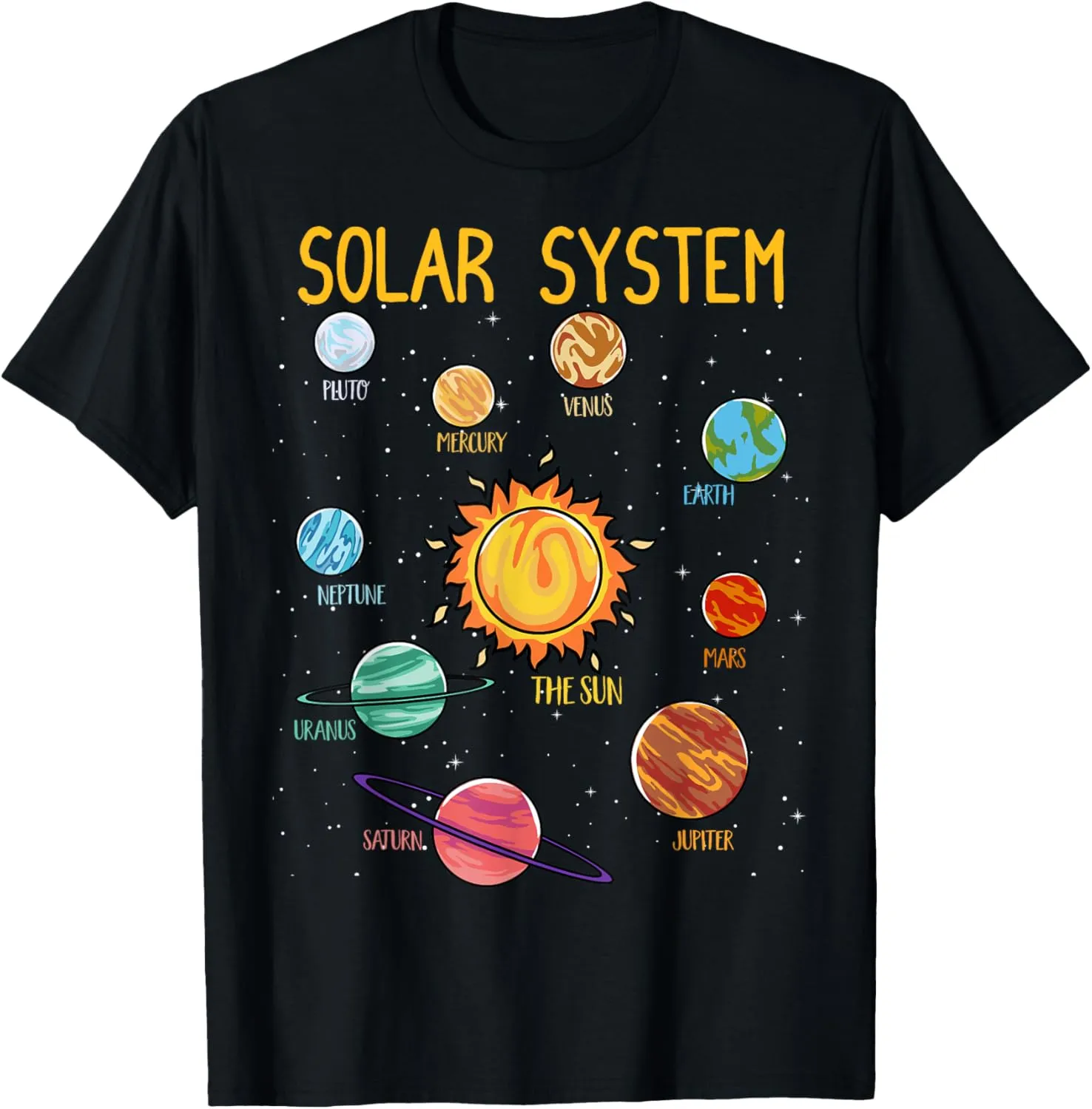 Solar System Planets Science Space Boys Girls STEM Kids T-Shirt