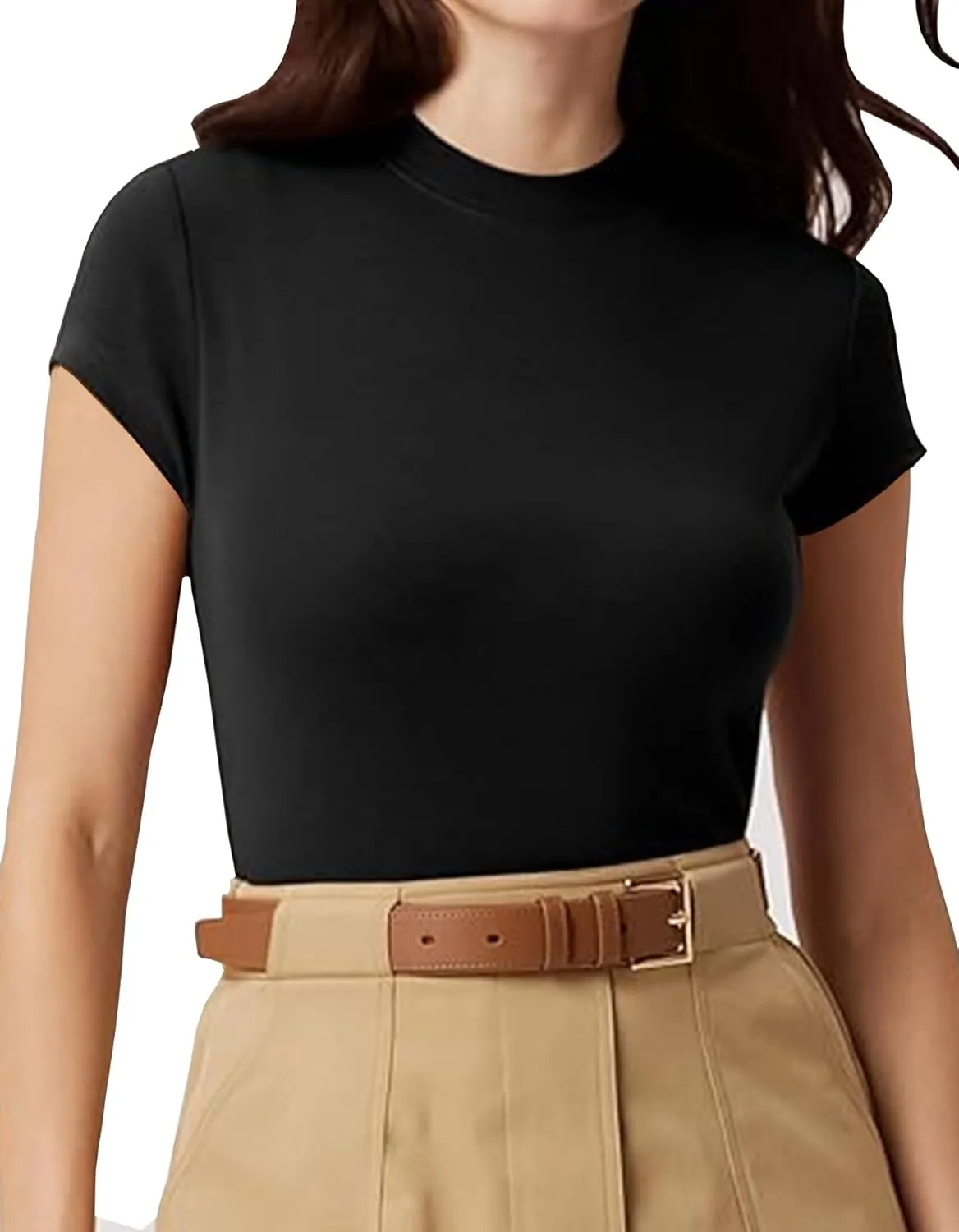 UNTYHOTS Women Mock Turtleneck Long Sleeve T Shirt Top Clothing
